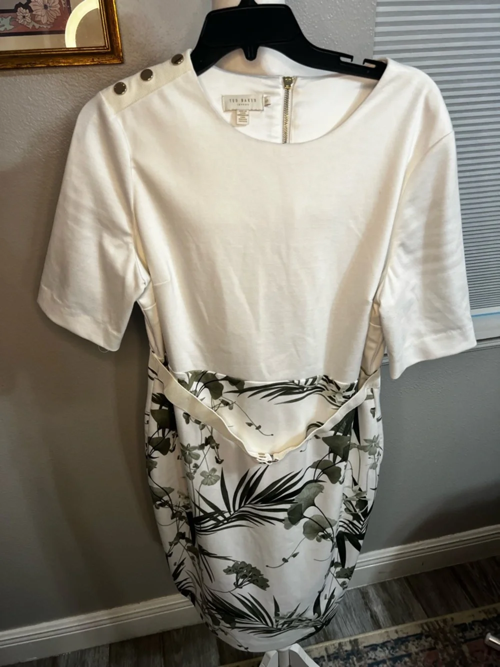 Ted Baker Tyyraa Green Highland Print Sheath Bodycon Dress Ted Size 5 Us Size 12 - Picture 2 of 12